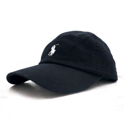 POLO RALPH LAUREN 6パネルキャップ 59cm ブラック コットン スモールポニー刺繍