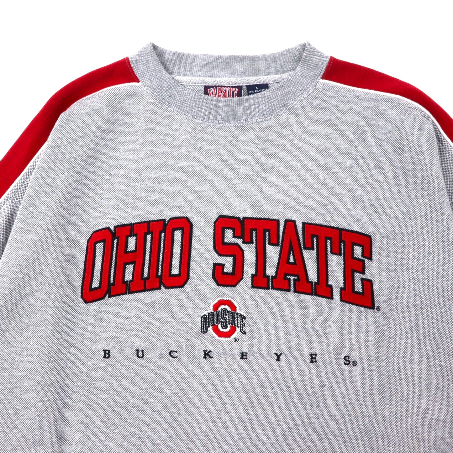 90年代 VARSITY CLASSICS by NCC カレッジ 刺繍 スウェット L グレー ポリエステル コットン NCAA フットボール OHIO STATE BUCKEYES