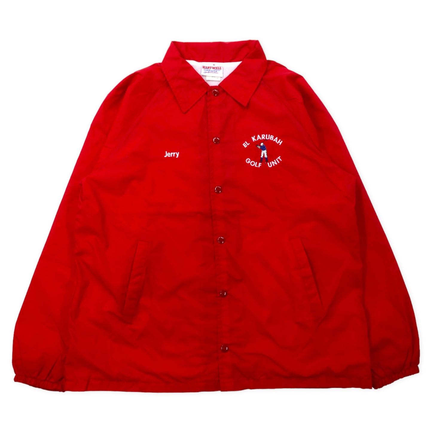 HARTWELL USA MADE 90s Coach jacket L Red Nylon EL KARUBAH