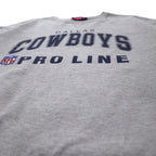 Champion Football Print Sweatshirt XL Grey Cotton NFL DALLAS COWBOYS Front V Big Size