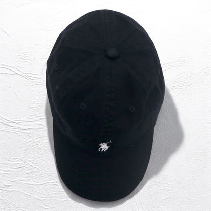POLO RALPH LAUREN 6パネルキャップ 59cm ブラック コットン スモールポニー刺繍