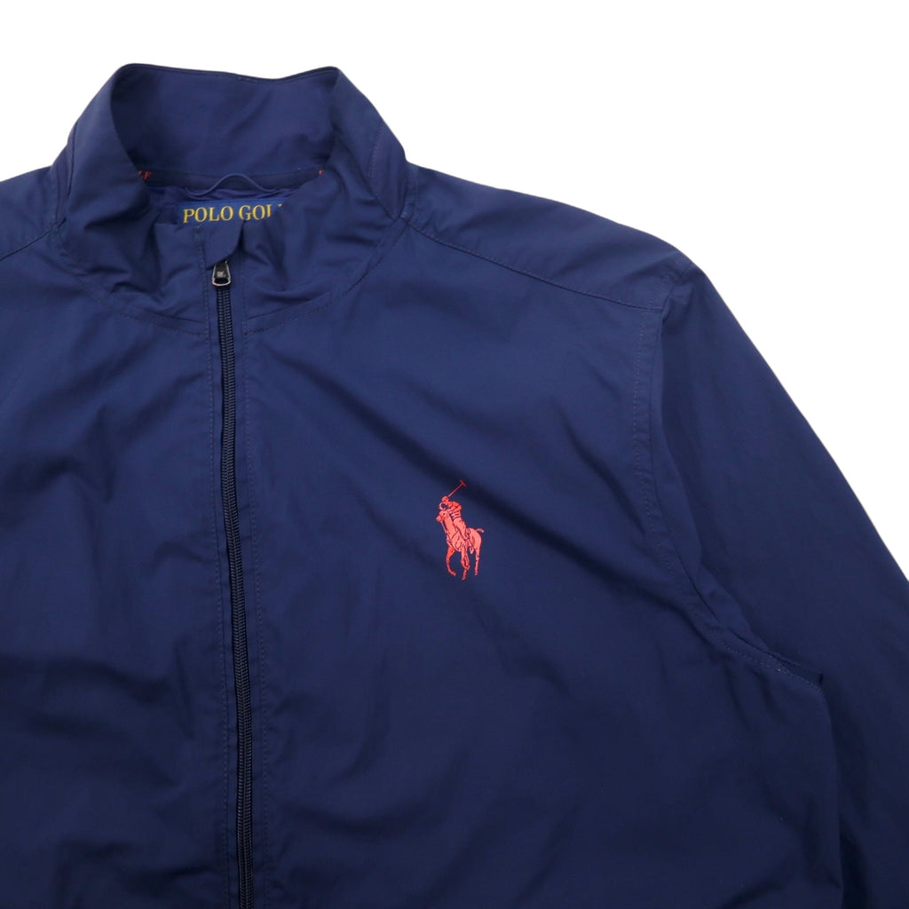 POLO GOLF RALPH LAUREN Swing Top Harrington Jacket L Navy Polyester Waterproof Packable Pony Print