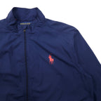 POLO GOLF RALPH LAUREN Swing Top Harrington Jacket L Navy Polyester Waterproof Packable Pony Print