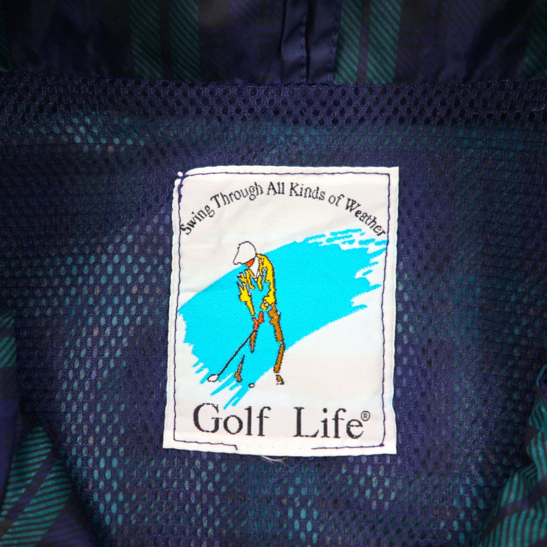 90s Vintage Windbreaker スポーツジャケット ナイロンジャケット XL ナイロン チェック Golf Life