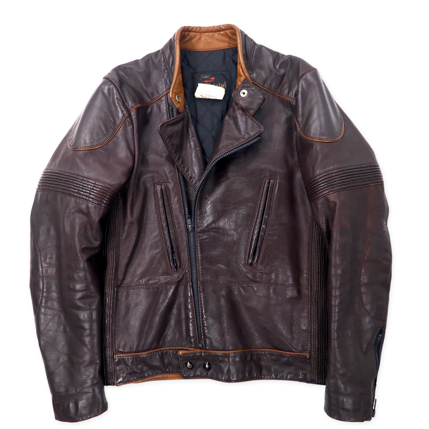 GOLDEN CROWN by BRISTOL Canada MADE 70's Single Riders Leather ...
