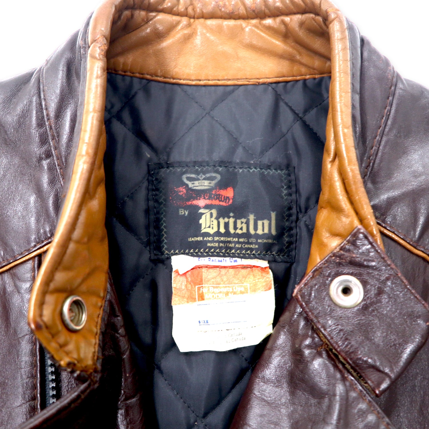 GOLDEN CROWN by BRISTOL Canada MADE 70's Single Riders Leather