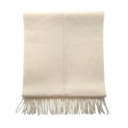 Mila Schon Old Cashmere Blend Scarf White Wool Logo Embroidery
