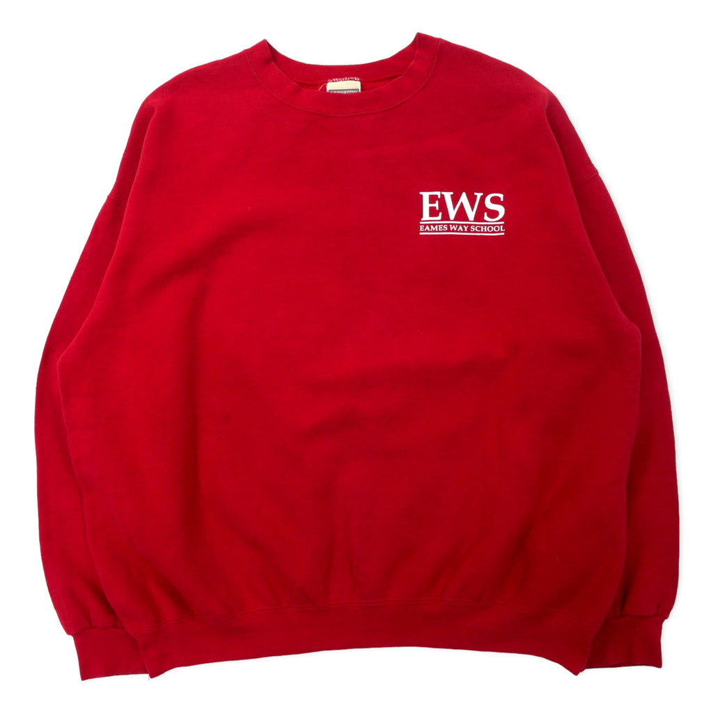 Lee College Print Sweatshirt XL Red Cotton Heavyweight Back Print EWS Made in Honduras