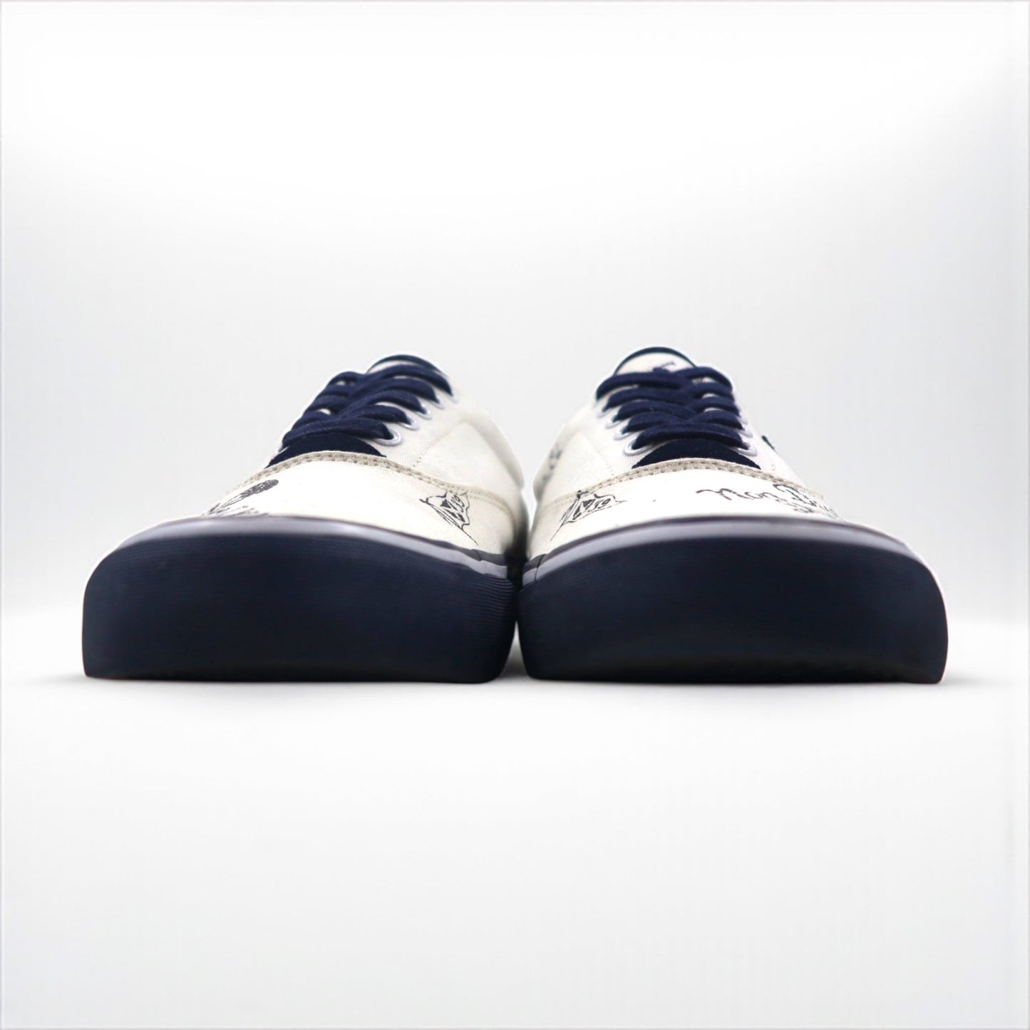 Ralph Lauren low-top sneakers, size 25.5cm, canvas, THORTON III-NE, skull patch, 01087 J18