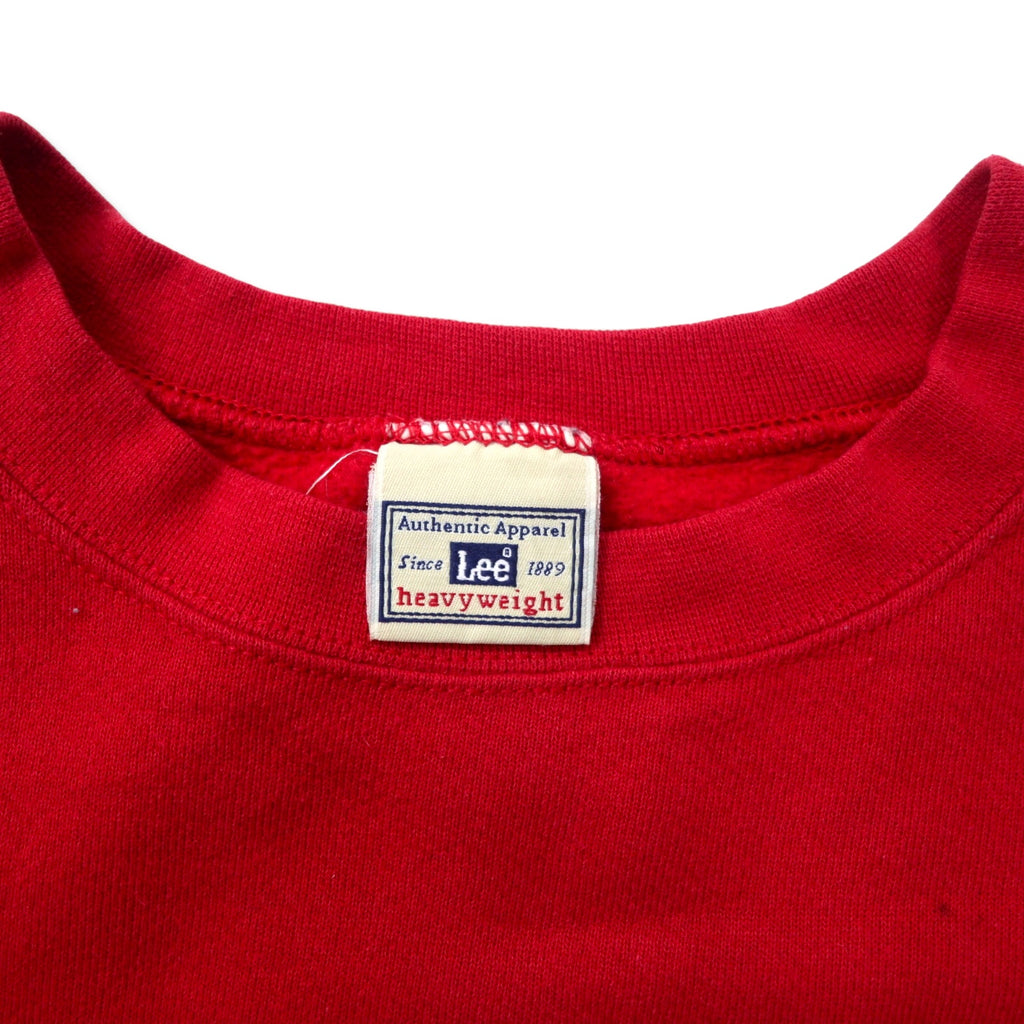 Lee College Print Sweatshirt XL Red Cotton Heavyweight Back Print EWS Made in Honduras