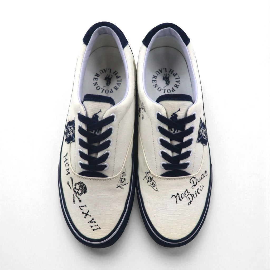 Ralph Lauren ローカットスニーカー 25.5cm キャンバス THORTON Ⅲ-NE スカル ワッペン 01087 J18