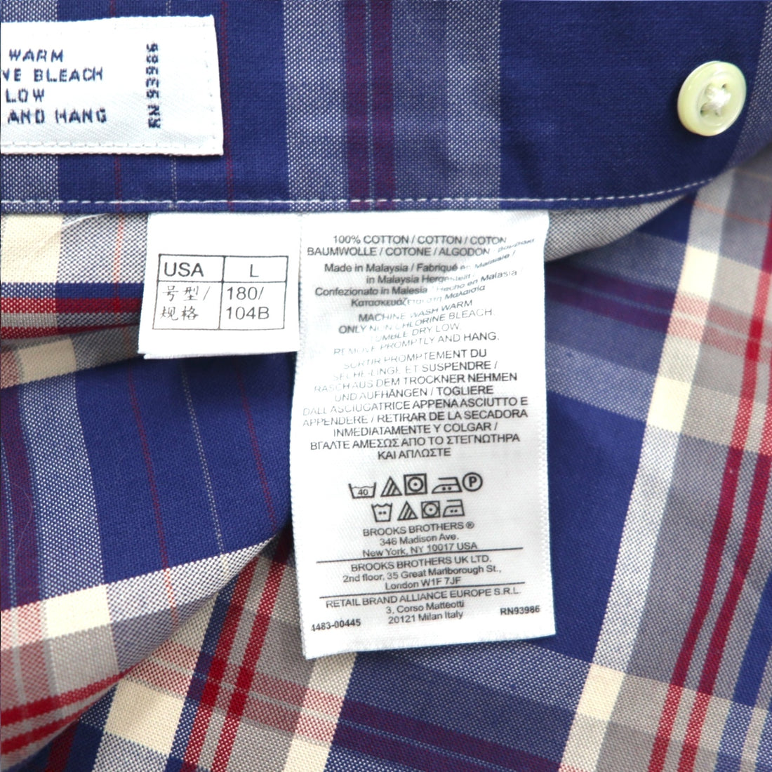 Brooks Brothers 346 Button Down Shirt L Multicolor Chest Pocket THE ORIGINAL POLO SHIRT