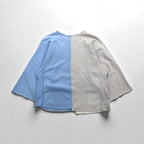 BOWWOW Remake Reconstructed Reverse Weave Cut-Off Sweatshirt, Size L, Blue/Gray, College Print