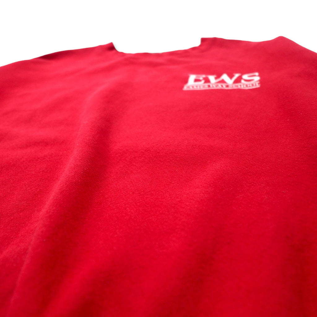 Lee College Print Sweatshirt XL Red Cotton Heavyweight Back Print EWS Made in Honduras