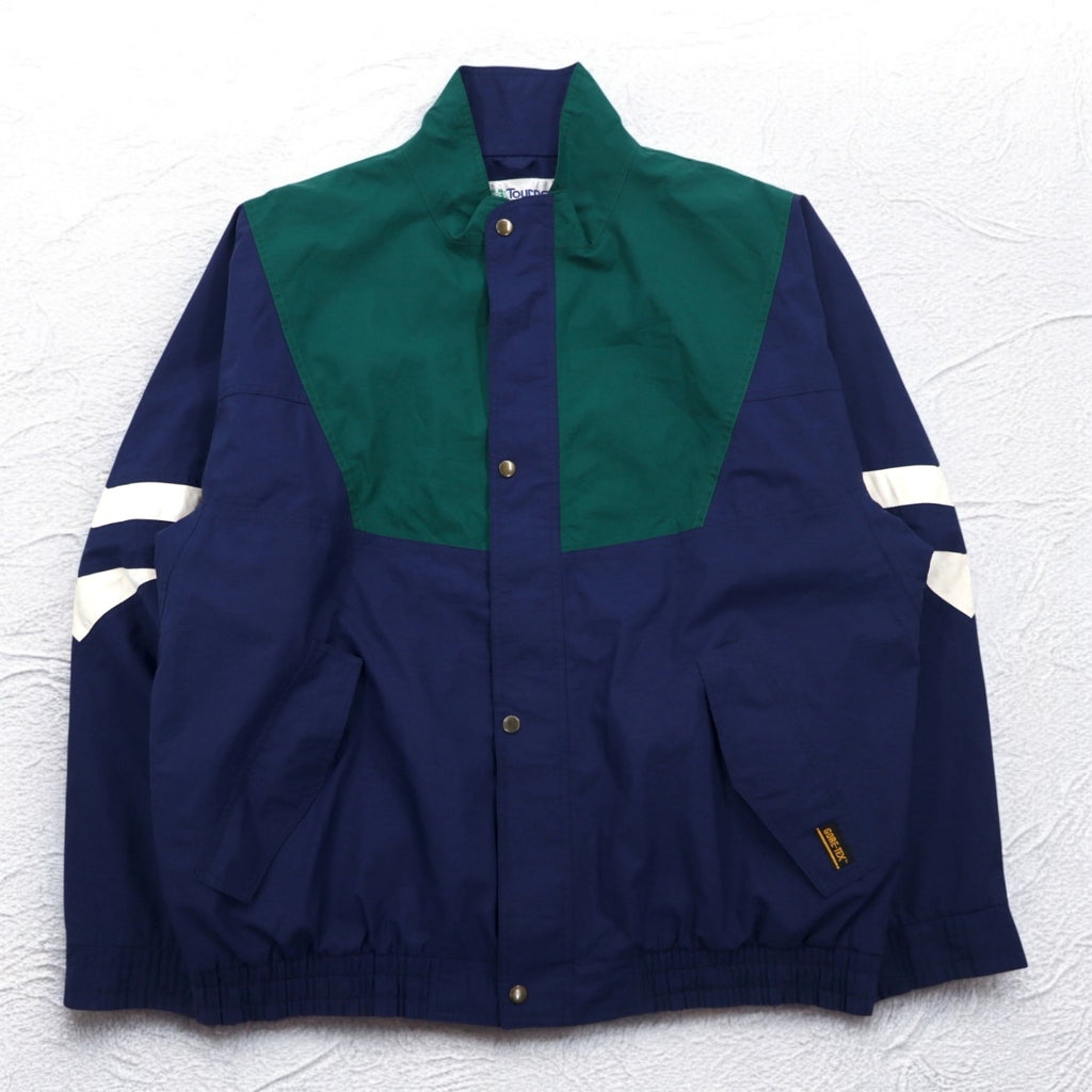 Vintage 90s USA Made Windbreaker TOURNEY 90s USA Made Gore-Tex Nylon Jacket XXL Green Navy Waterproof