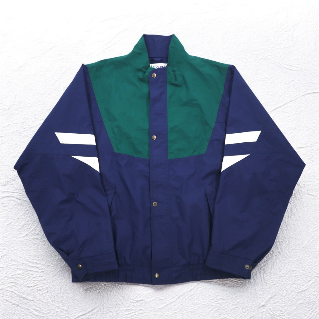 Vintage 90s USA Made Windbreaker TOURNEY 90s USA Made Gore-Tex Nylon Jacket XXL Green Navy Waterproof