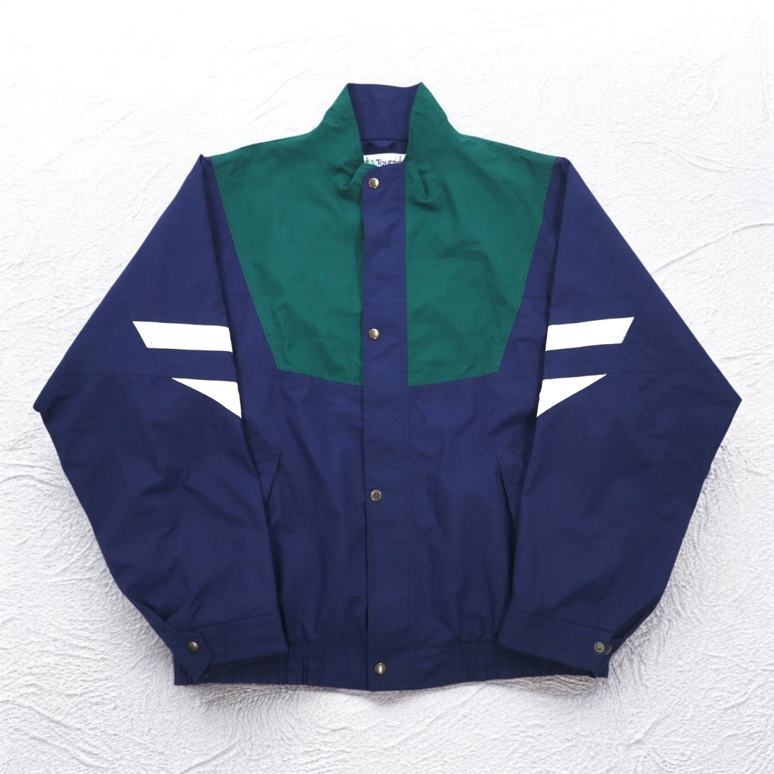 Vintage 90s USA Made Windbreaker TOURNEY 90s USA Made Gore-Tex Nylon Jacket XXL Green Navy Waterproof