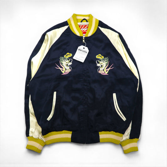 HOUSTON 90年代 スカジャン スーベニアジャケット L ナイロン 飛有棲屯 Japan 龍