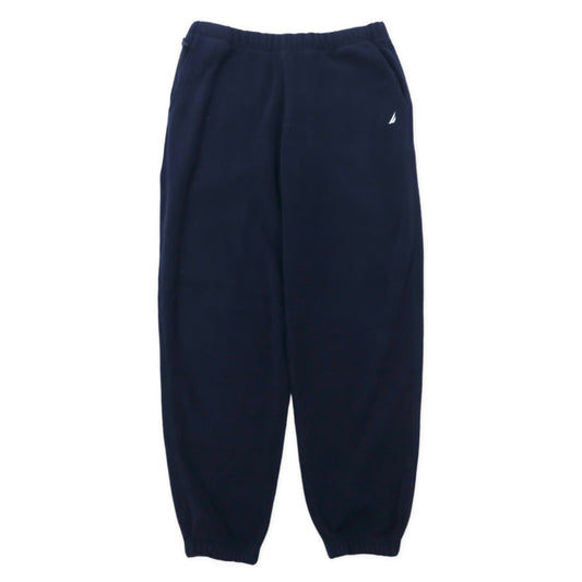 日本然リトテ-古着オンライン-NAUTICA フリース イージーパンツ M ネイビー ポリエステル ワンポイントロゴ刺繍-NAUTICA FLEECE Easy Pants M Navy Polyester One Point Logo Embroidery