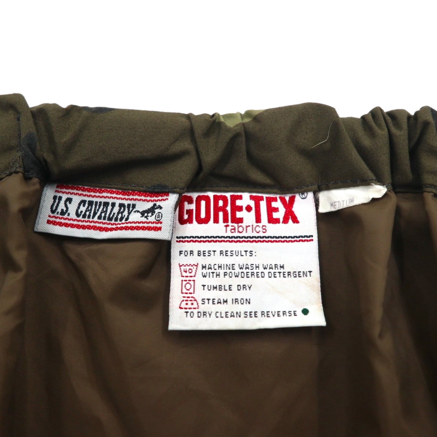 US ARMY 90s GORE-TEX Nylon Overpants, Size M, Khaki Camouflage, USCAVALRY