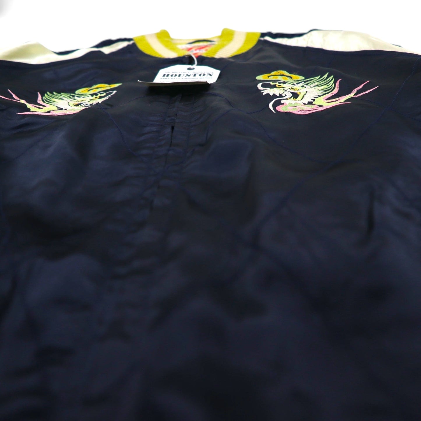HOUSTON 90s Sukajan Souvenir Jacket, Size L, Nylon, Featuring a Dragon Design from Japan