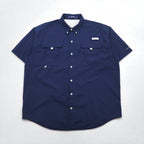 Columbia PFG バハマ2 Bahama ll ショートスリーブシャツ フィッシングシャツ XL ネイビー ナイロン OMNI-SHADE オムニシェード FM7047