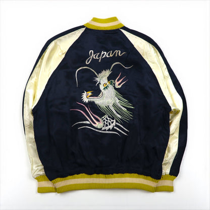 HOUSTON 90s Sukajan Souvenir Jacket, Size L, Nylon, Featuring a Dragon Design from Japan