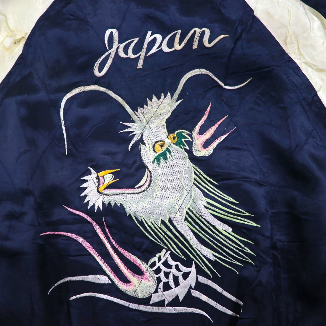 HOUSTON 90年代 スカジャン スーベニアジャケット L ナイロン 飛有棲屯 Japan 龍