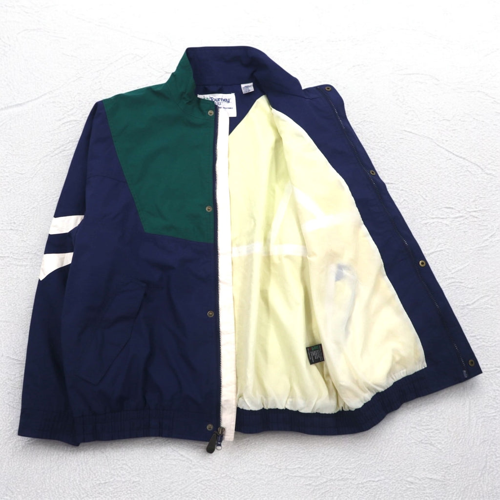 Vintage 90s USA Made Windbreaker TOURNEY 90s USA Made Gore-Tex Nylon Jacket XXL Green Navy Waterproof