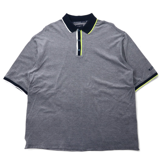 日本然リトテ-古着オンライン-BURBERRY GOLF ポロシャツ XXL グレー コットン ビッグサイズ トルコ製-BURBERRY GOLF Polo Shirt XXL Gray Cotton Big Size Türkiye Made