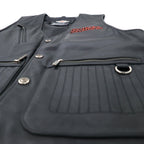 HARLEY DAVIDSON Leather Vest L Black Back Logo Embroidery