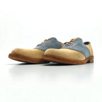 Vintage Shoe Company USA-Made Suede Leather Saddle Shoes, Size 26cm, Beige, V01688, T19138