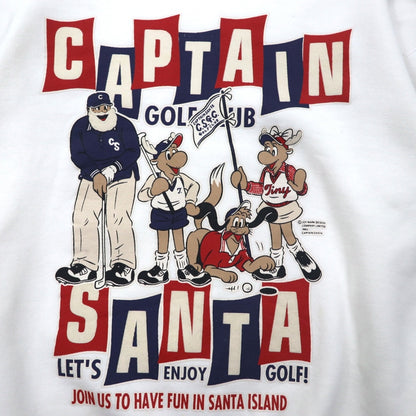 Captain Santa 80年代 キャラクタープリント スウェット M ホワイト 両面プリント 日本製