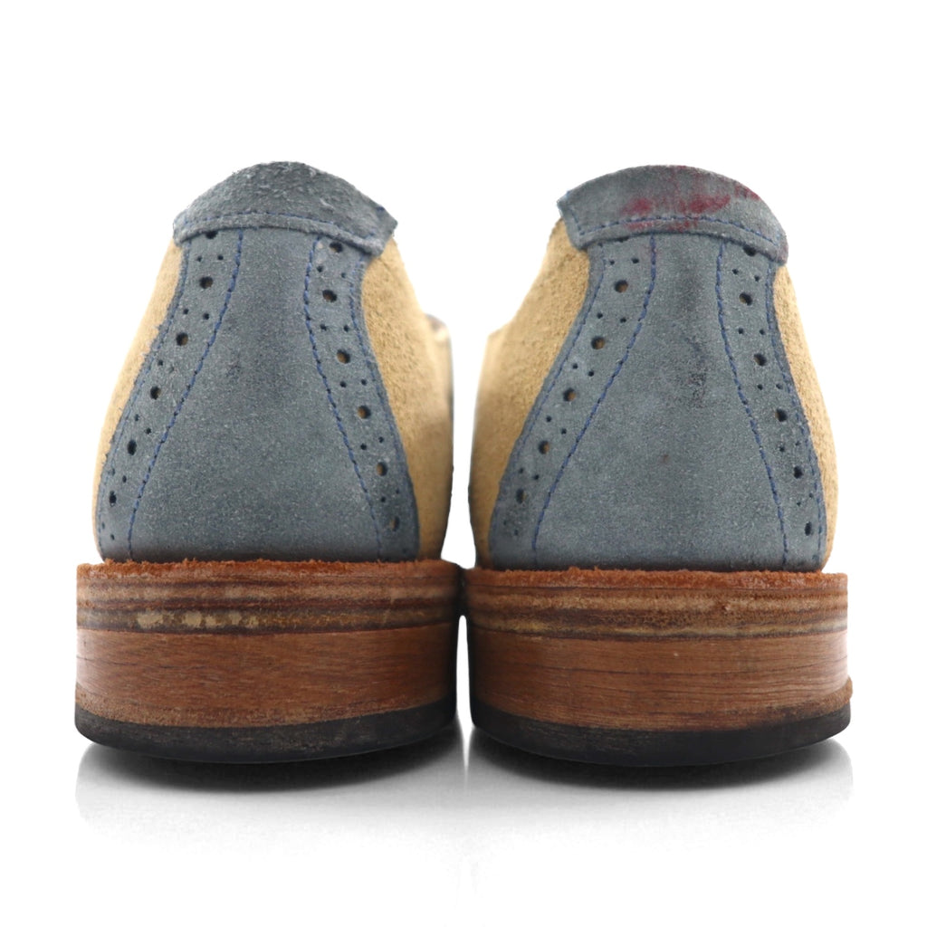 Vintage Shoe Company USA-Made Suede Leather Saddle Shoes, Size 26cm, Beige, V01688, T19138