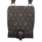 HUNTING WORLD Made in Italy Monogram Crossbody Bag Shoulder Bag Brown Canvas Logo All-over Pattern