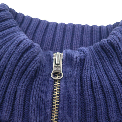 Polo Ralph Lauren ハーフジップ ニット セーター 2XL ネイビー コットン ラインデザイン