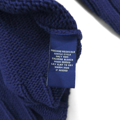 Polo Ralph Lauren ハーフジップ ニット セーター 2XL ネイビー コットン ラインデザイン