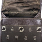 HUNTING WORLD Made in Italy Monogram Crossbody Bag Shoulder Bag Brown Canvas Logo All-over Pattern