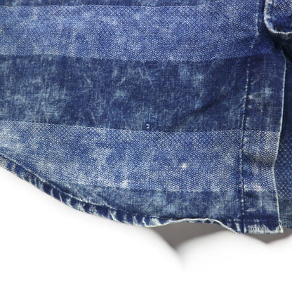 Polo by Ralph Lauren 90s Chemical Wash Striped Shirt XXL Blue Small Pony Embroidery