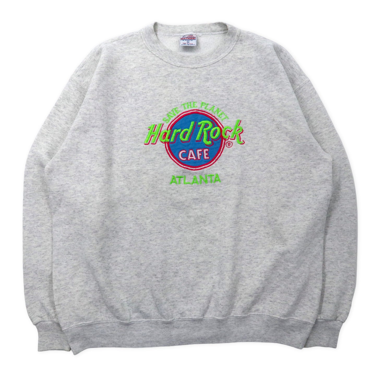 HARD ROCK CAFE USA MADE 90s logo embroidery Sweatshirt XL gray