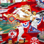 Reyn Spooner Aloha Shirt, Size L, Red, All-Over Print, Cotton, MLB, Boston Red Sox, Chest Pocket