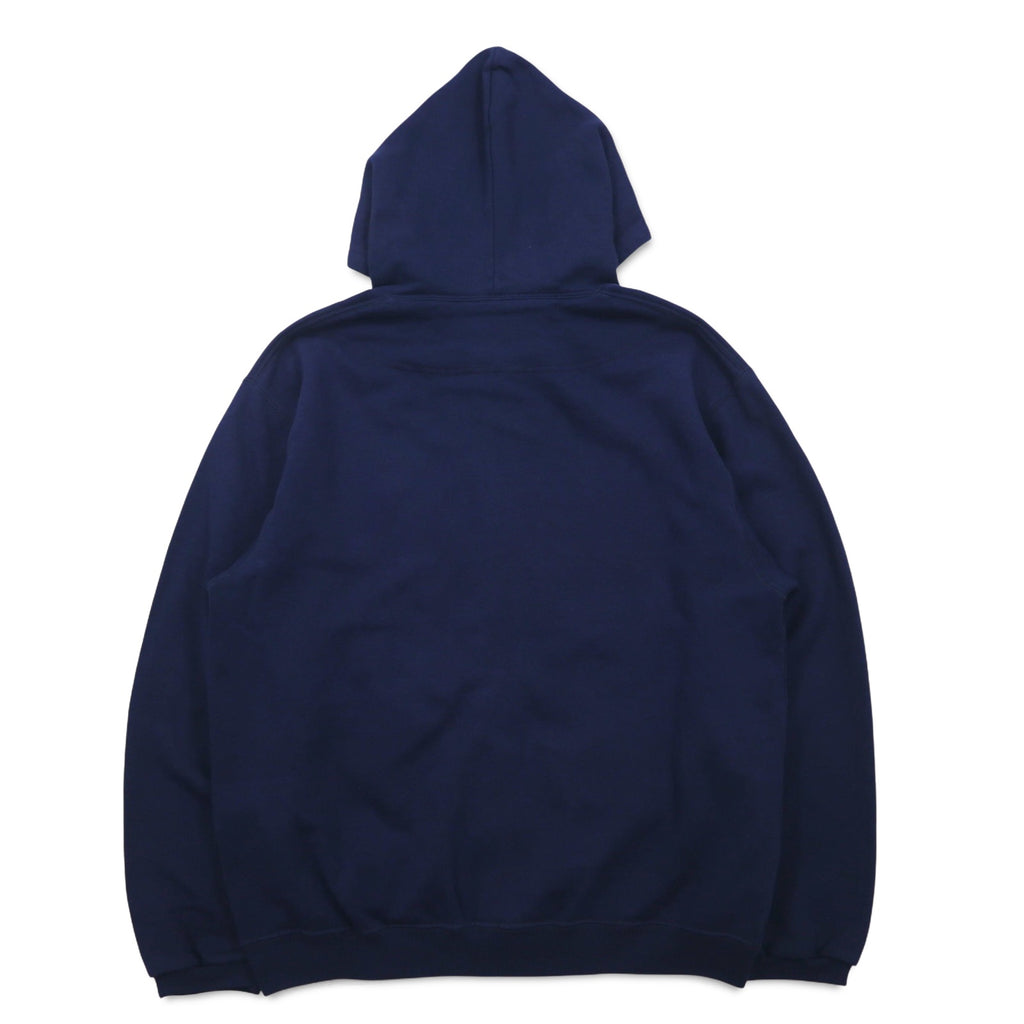 Champion Made in Italy 90s Oversized Full Zip Hoodie M Navy One Point Logo Embroidery