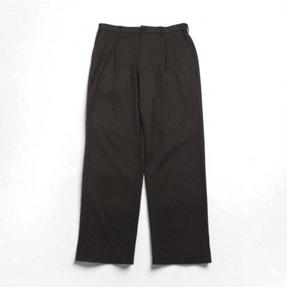 UNIQLO Tucked Wide-leg Pants, Check Pattern, Easy Fit, Size XL, Brown, Cotton