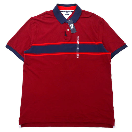 日本然リトテ-古着オンライン-TOMMY HILFIGER ポロシャツ XXL レッド コットン ビッグサイズ 未使用品-TOMMY HILFIGER Polo Shirt XXL Red Cotton Big Size Unused