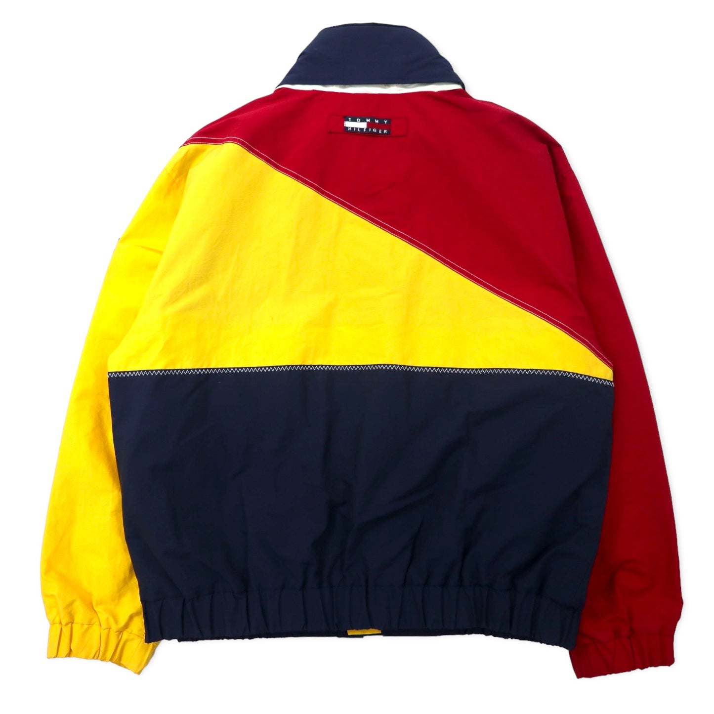 TOMMY HILFIGER 90年代 セーリングジャケット M ネイビー コットン ナイロン パーカー収納式 SAILING GEAR