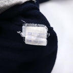 Champion Made in Italy 90s Oversized Full Zip Hoodie M Navy One Point Logo Embroidery