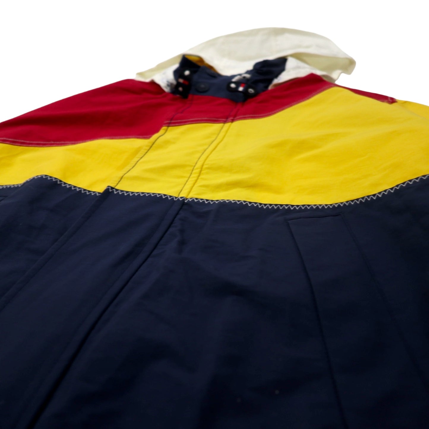 TOMMY HILFIGER 90年代 セーリングジャケット M ネイビー コットン ナイロン パーカー収納式 SAILING GEAR