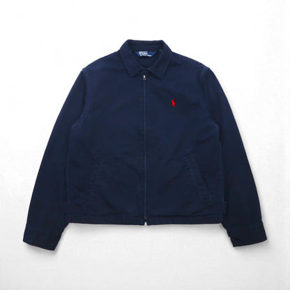 Polo Ralph Lauren 90s Swing Top Harrington Jacket, Size L, Navy, Small Pony Embroidery, Chin Strap