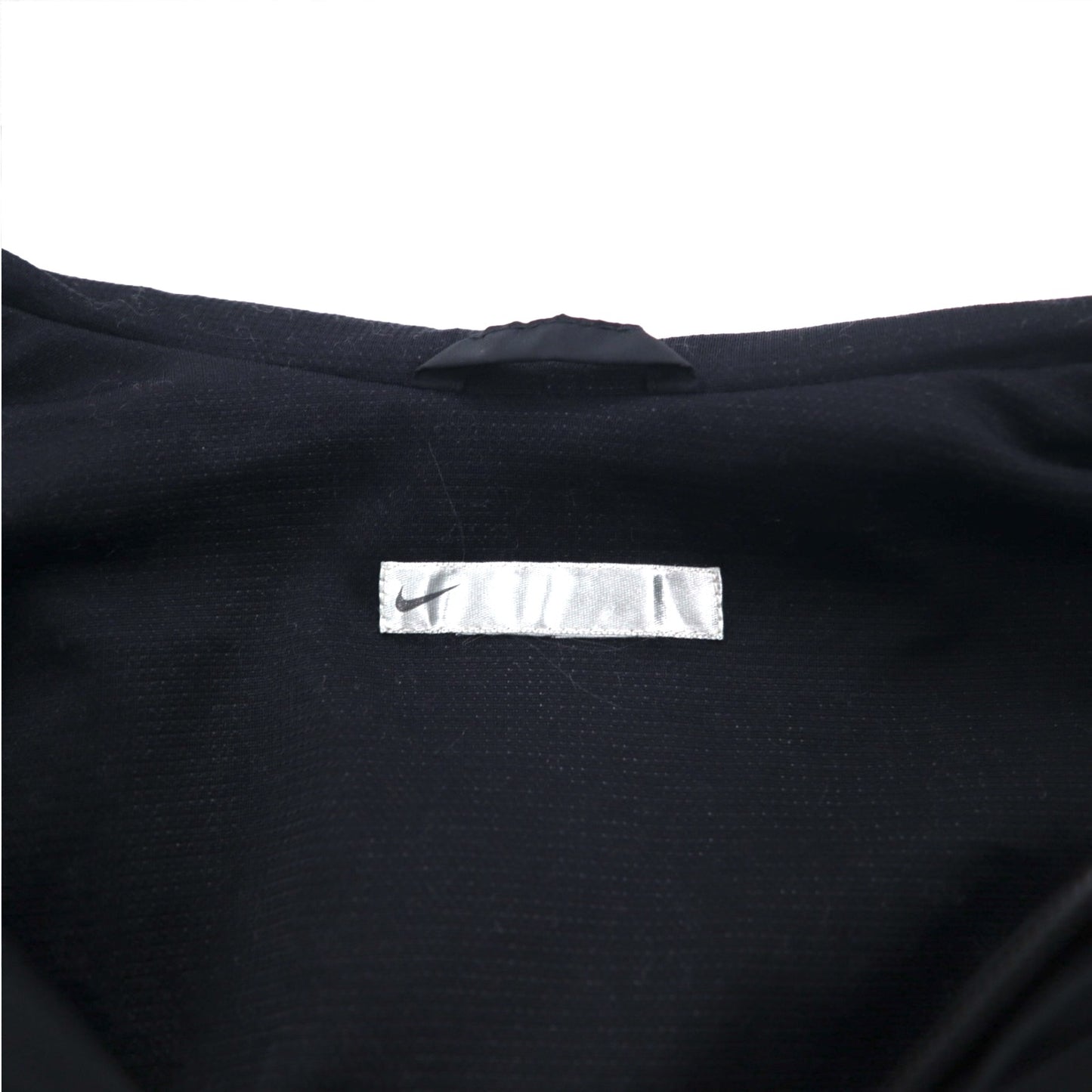 NIKE 00年代 フーデッド ナイロンジャケット L ブラック スウォッシュ 袖ロゴ