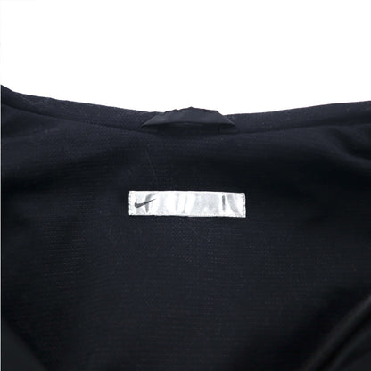 NIKE 00年代 フーデッド ナイロンジャケット L ブラック スウォッシュ 袖ロゴ